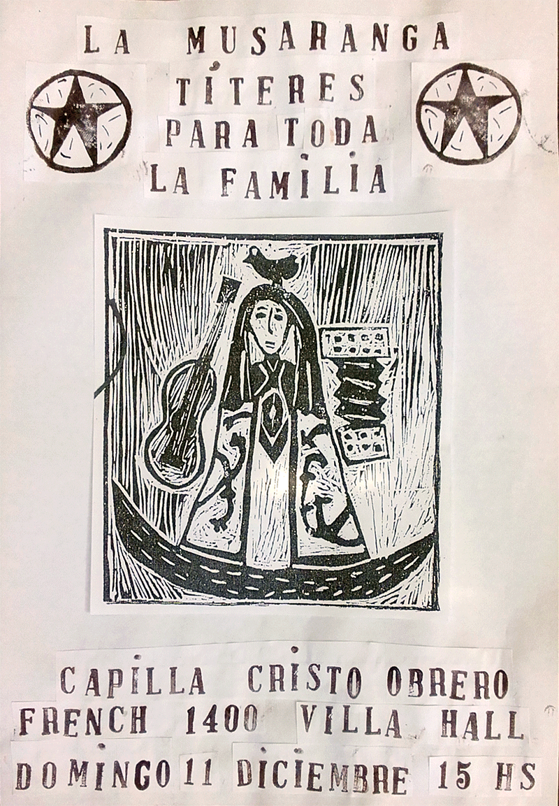 Títeres en la Capilla Cristo Obrero de Villa Hall, Virreyes, 11 de diciembre de 2016, 15 hs.